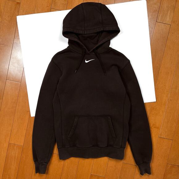 Y2K Rare Nike Center Swoosh Brown Hoodie Womens Sweatshirt Small Vintage - Picture 3 of 16